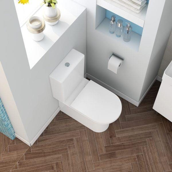 Imex Close Coupled Toilet Imex Blade Rimless Close Coupled Toilet with Soft Close Seat in White
