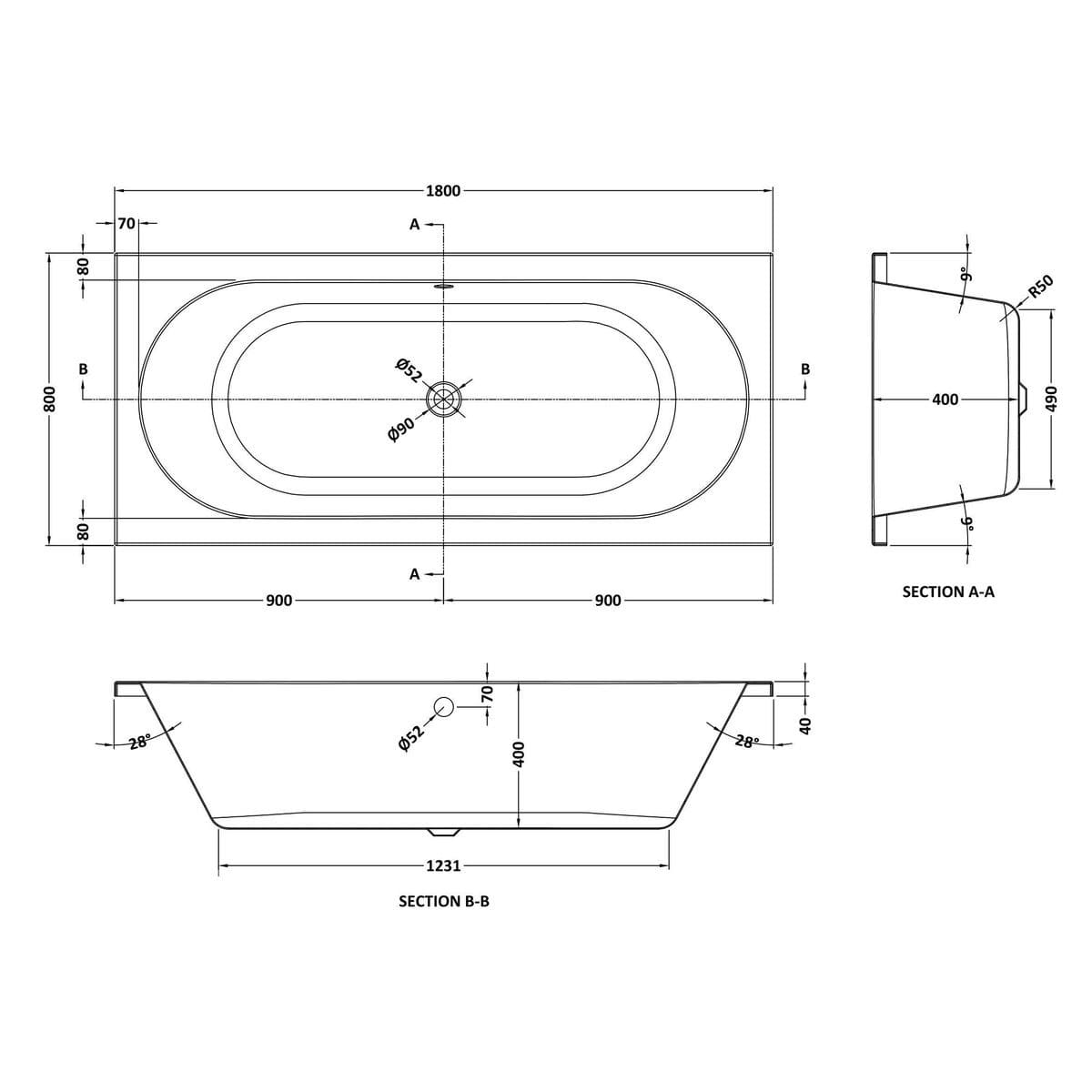 Aquarius Bathrooms Double Ended Bath Aquarius Maree Double Ended Bath With Legs Set