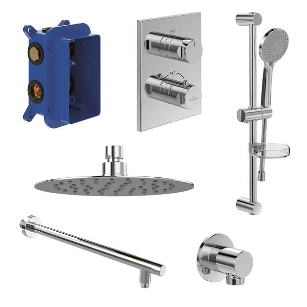 UK Bathroom Store Concealed Shower Set Villeroy & Boch Concealed Complete Shower Set 2 Outlet with Slide Rail Kit