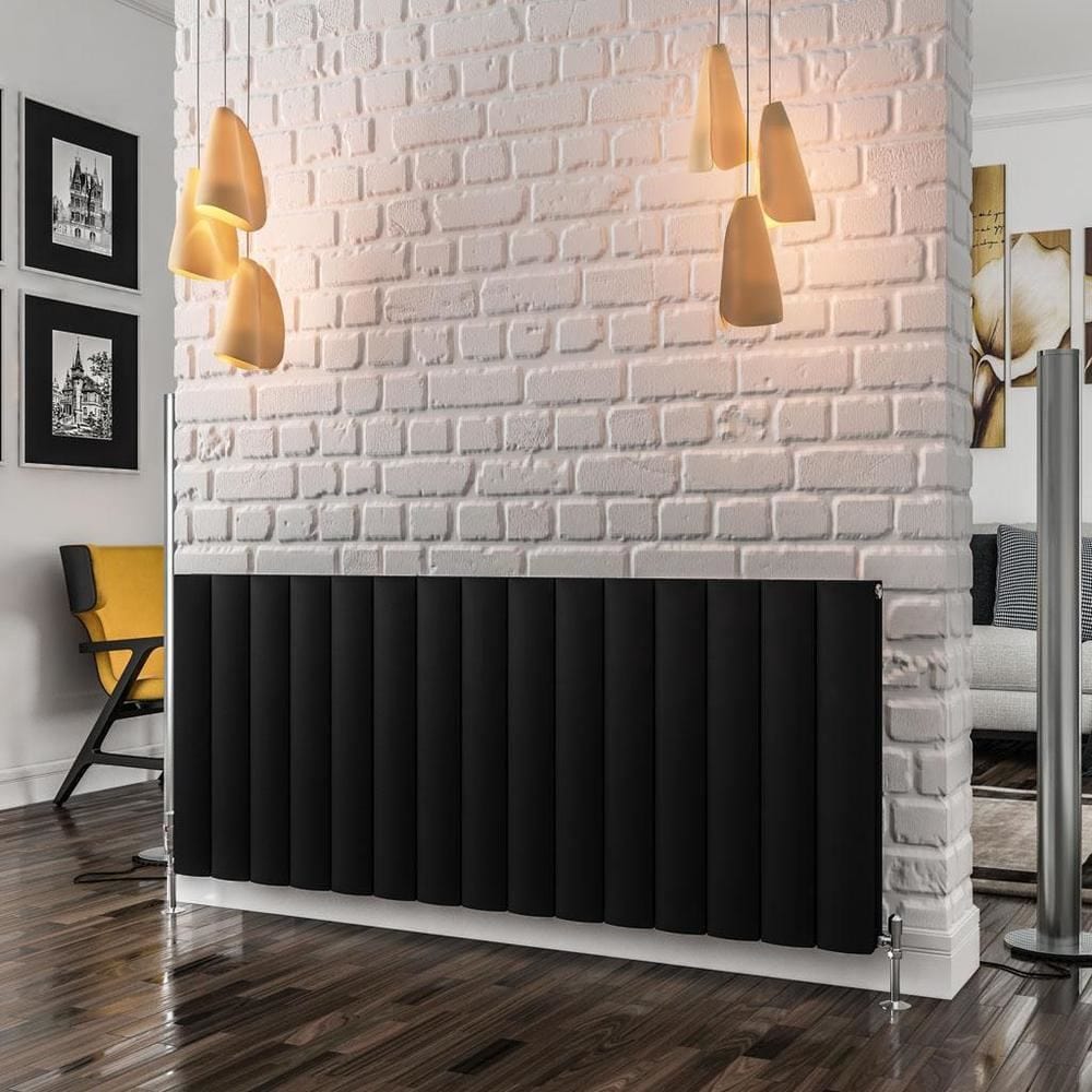 Eastbrook Panel Radiator 600 x 1420 / Central Heating Eastbrook Guardia Straight Horizontal Aluminium in Matt Black