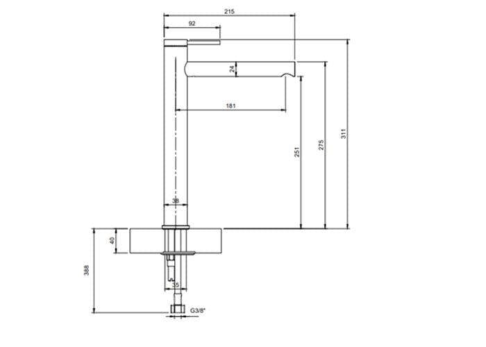 Villeroy & Boch Mono Basin Tap Villeroy & Boch O.Novo Start Single Lever Tall Basin Mixer Tap with Pop-Up Waste in Chrome