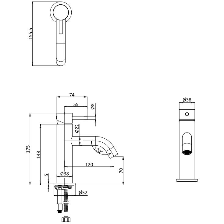 Crosswater Mono Basin Tap Crosswater MPRO XL Basin Mixer Tap