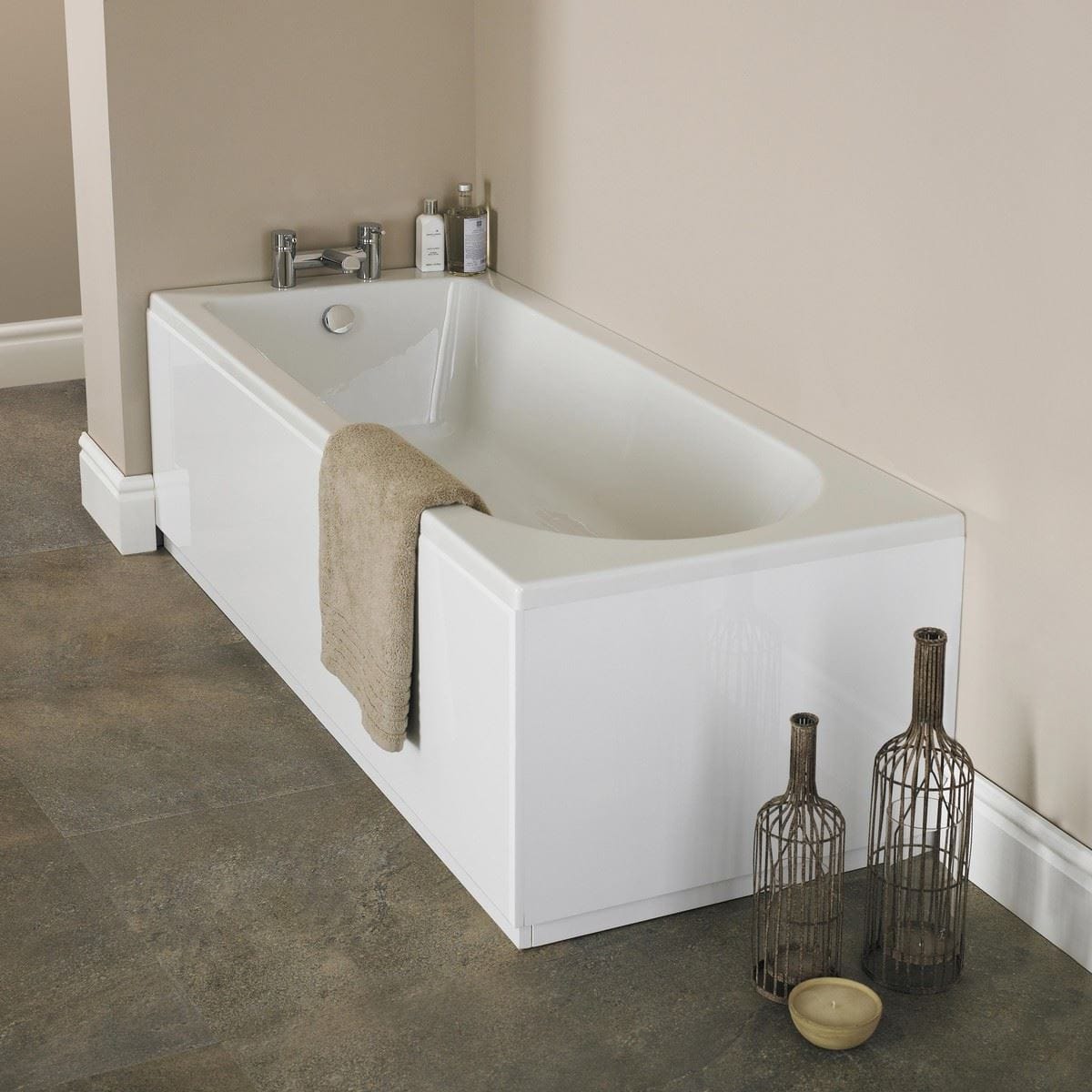 Aquarius Bathrooms Single Ended Bath 1800 x 800mm Aquarius Elter Single Ended Bath With Legs Set