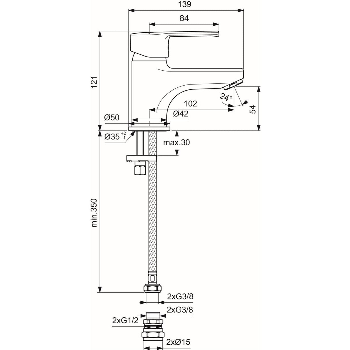 Ideal Standard Cloakroom Tap Ideal Standard Calista Mini Basin Mixer Tap in Chrome