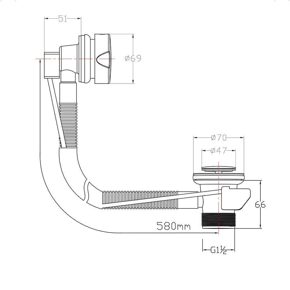 Imex Bath Waste Imex Standard Bath Pop Up Bath Waste
