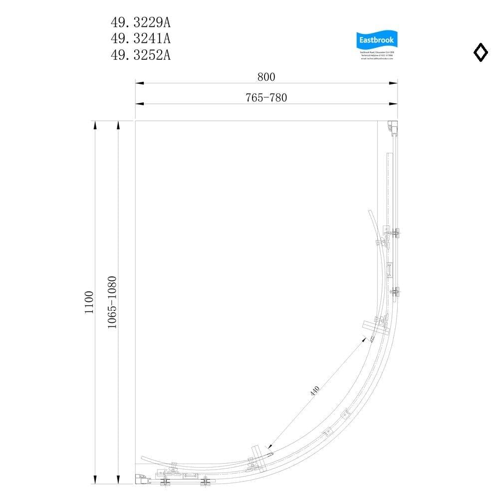 Eastbrook Corniche 2000 8mm Quadrant Shower Enclosure