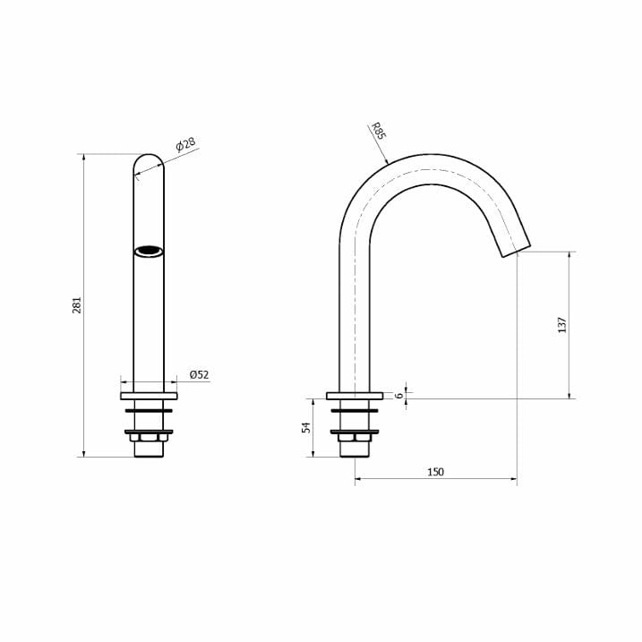 Crosswater Infrared Tap Crosswater MPRO Sensor Basin Deck Mounted Spout