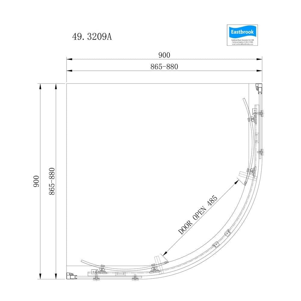 Eastbrook Quadrant Shower Enclosure Eastbrook Corniche 2000 8mm Quadrant Shower Enclosure