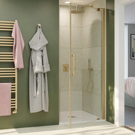 Crosswater Pivot Shower Door Brushed Brass / 800mm Crosswater Optix 10 Pivot Shower Door