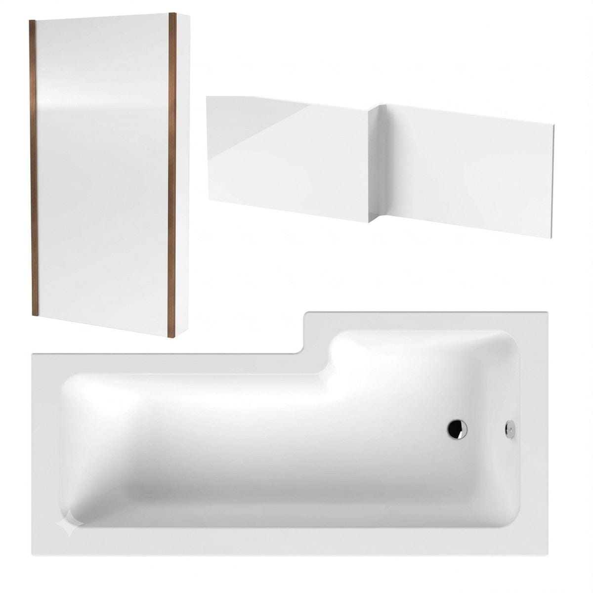 Aquarius Bathrooms L-Shaped Shower Bath Aquarius Urbano L-Shape Square Shower Bath Pack with Screen and Panel