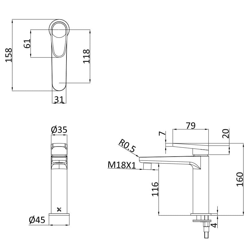 Crosswater Mono Basin Tap Crosswater Lazo Basin Monobloc Mixer Tap
