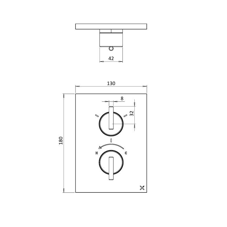 Crosswater Concealed Shower Valve Crosswater 3ONE6 Lever Crossbox 3 Outlet Trimset