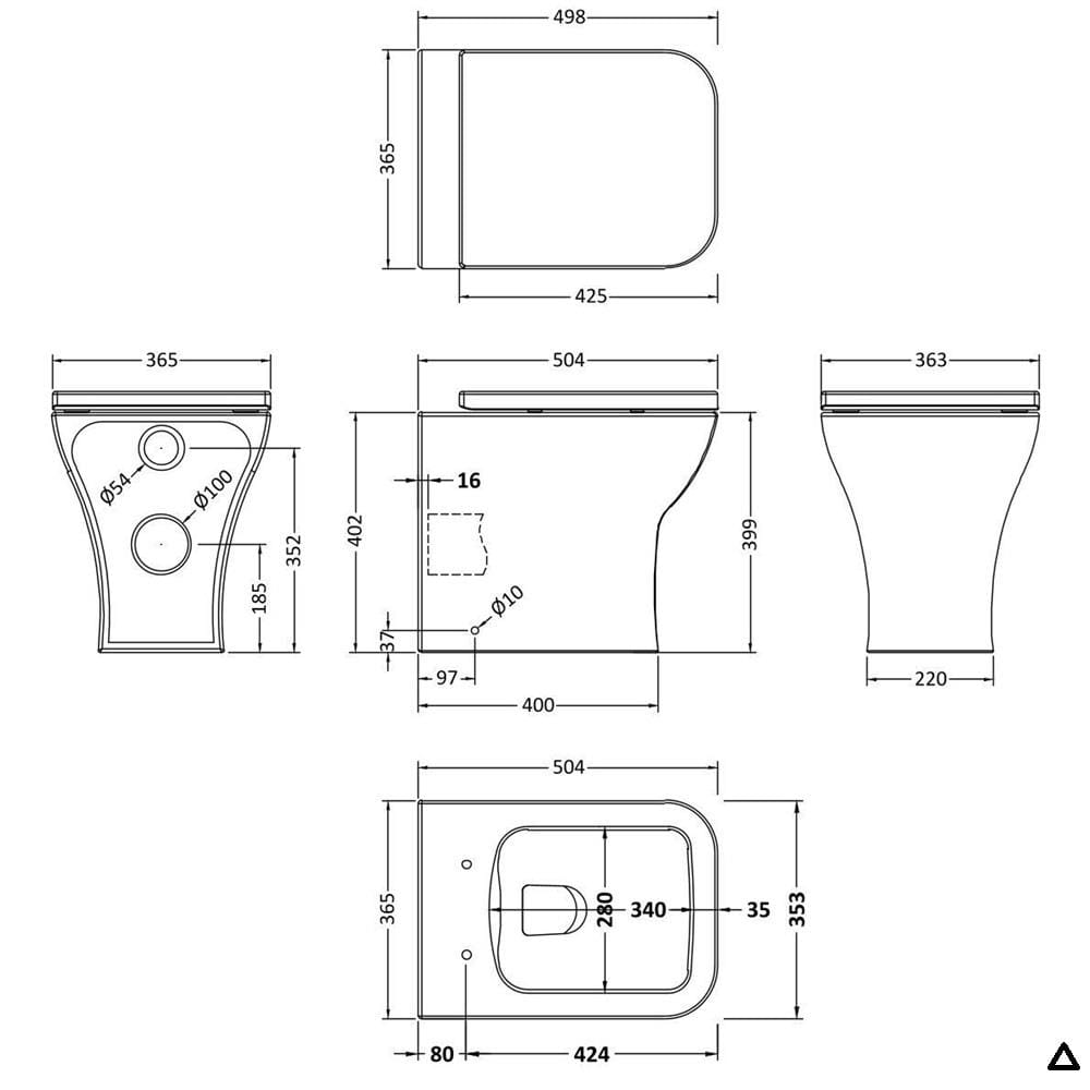 Aquarius Combination Toilet and Sink Aquarius Brisbane 1100m Vanity and WC Unit Combination with BTW toilet and Black Fittings