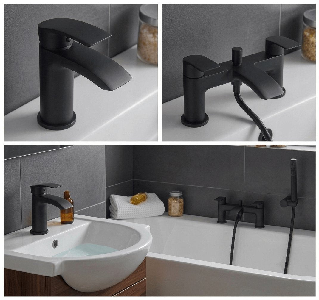 Aquarius Bathrooms Bath Shower Mixer Aquarius Arc Complete Brassware Pack with Basin Tap, Bath and Shower Mixer