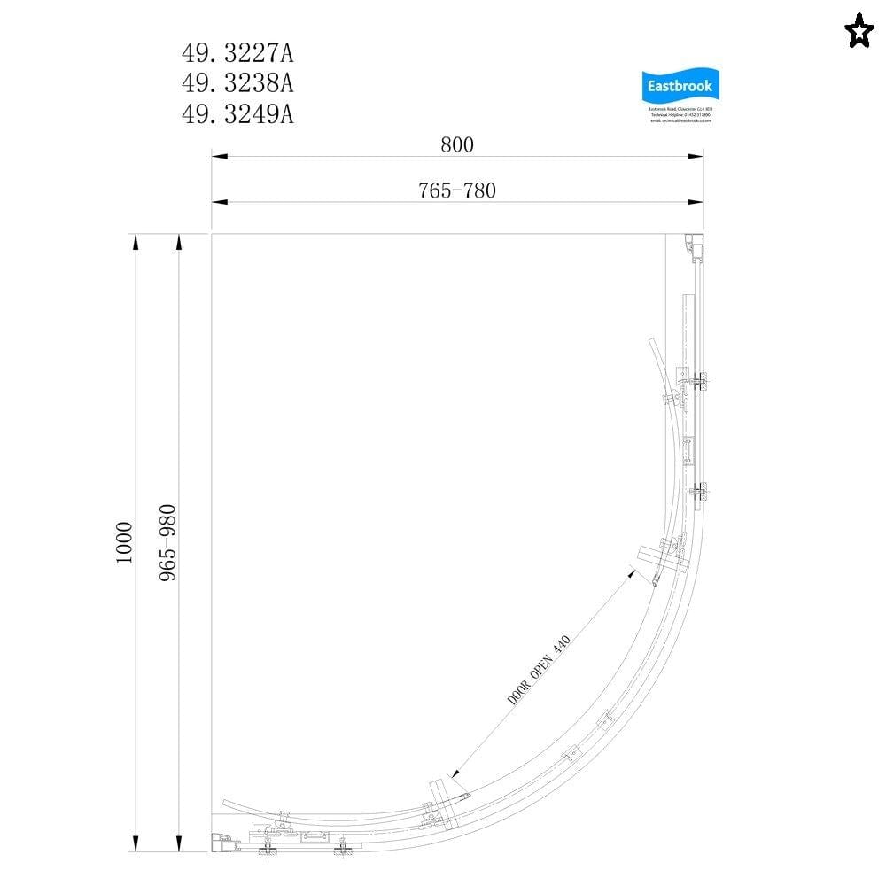 Eastbrook Quadrant Shower Enclosure Eastbrook Corniche 2000 8mm Quadrant Shower Enclosure