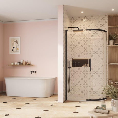 Crosswater Quadrant Shower Enclosure Matt Black / 1200 x 900 Crosswater Asura 8mm Quadrant Sliding Shower Door