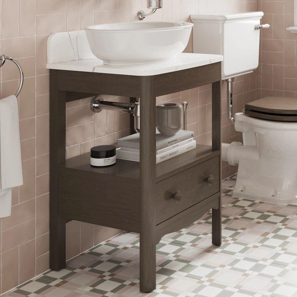 Burlington Floor Standing Vanity Unit Burlington Guild Floor Standing 560mm Vanity Unit with Worktop