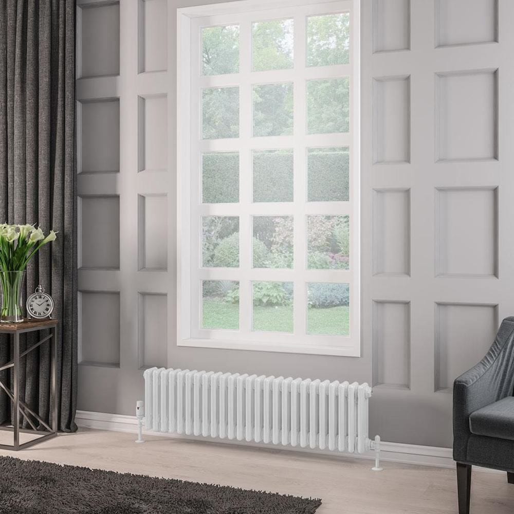 Eastbrook Column Radiator 300 x 1148 / Central Heating Eastbrook Rivassa Traditional 3 Column Radiator in White