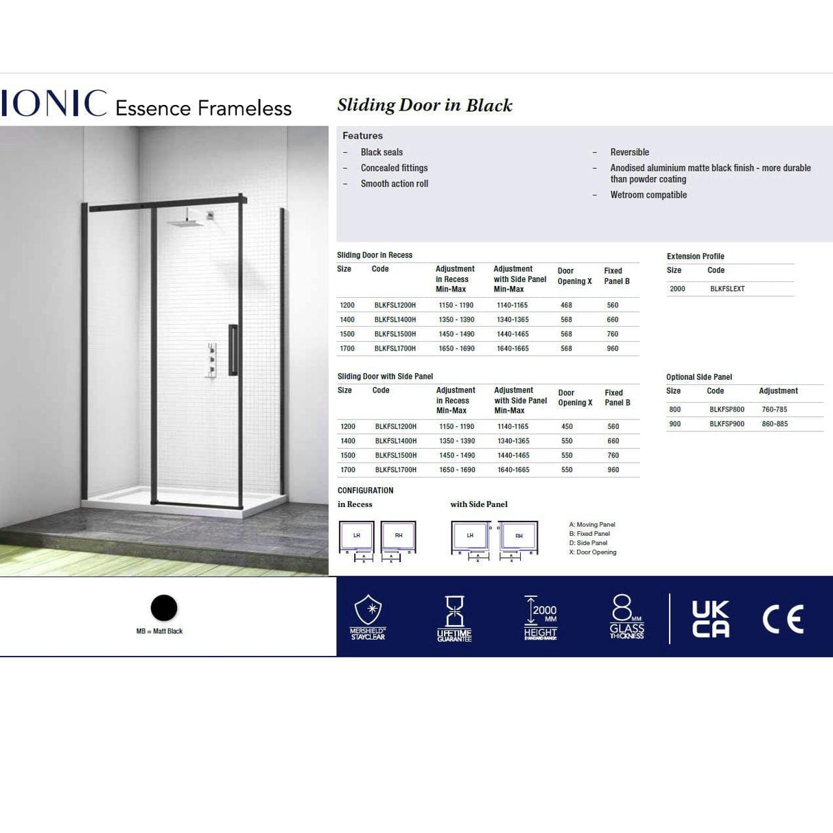 Merlyn Ionic Frameless Sliding Shower Door