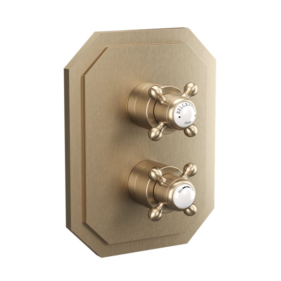 Crosswater Concealed Shower Valve Brushed Brass Crosswater Belgravia Crossbox 3 Outlet Trimset