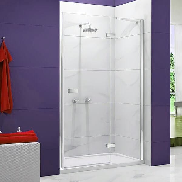 Merlyn Hinged Shower Door Chrome / 1000 adj (960-1000mm) Merlyn Ionic Essence Frameless Hinged Shower Door and Inline Panel