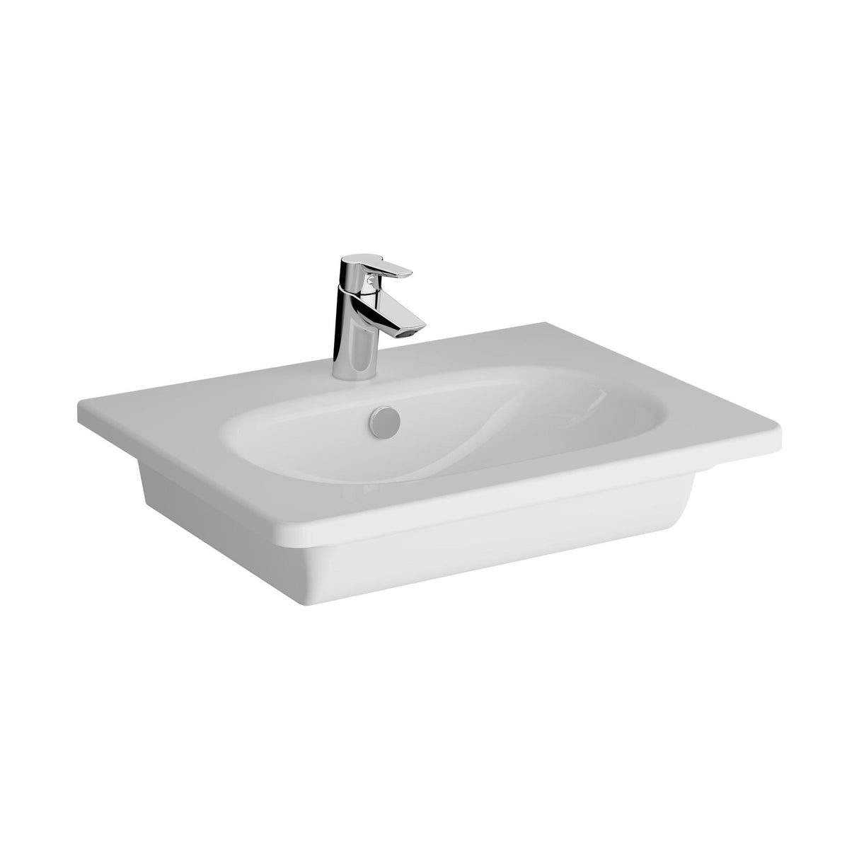 VitrA Root Groove Wall Mounted 2 Drawer Vanity Unit 600mm with One Tap Hole Basin