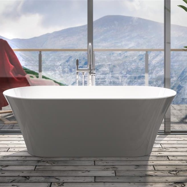 Eastbrook Modern Freestanding Bath Grey Eastbrook Charlton Freestanding Bath - 1650 x 740mm