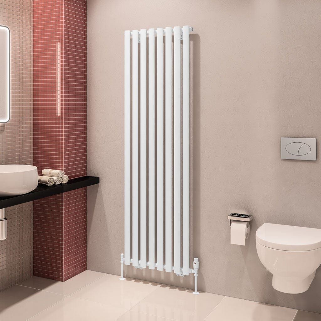 Eastbrook Designer Towel Radiator 1800 x 560mm Eastbrook Tunstall Straight Vertical Designer Radiator in Matt White
