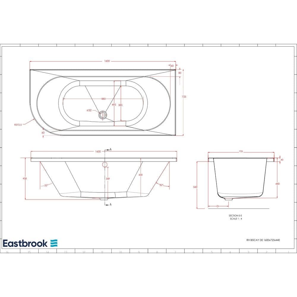 Eastbrook Double Ended Bath Eastbrook Biscay Double Ended Bath with Curved End