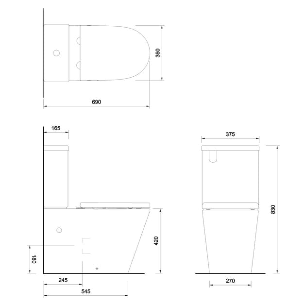 Britton Close Coupled Toilet Britton Sphere Close Coupled Rimless Toilet with Soft Close Seat