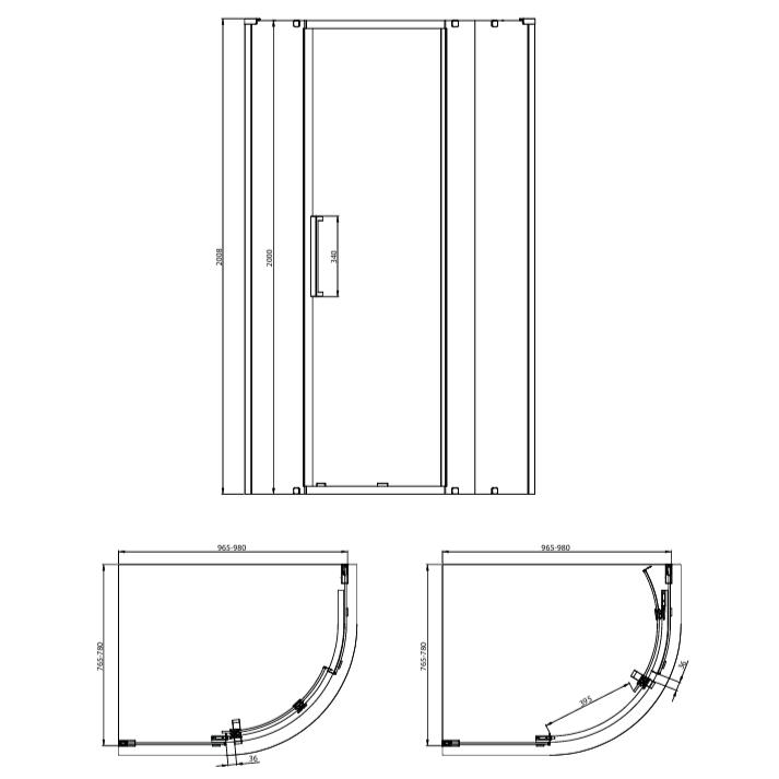 Crosswater Quadrant Shower Enclosure Crosswater Asura 8mm Quadrant Sliding Shower Door