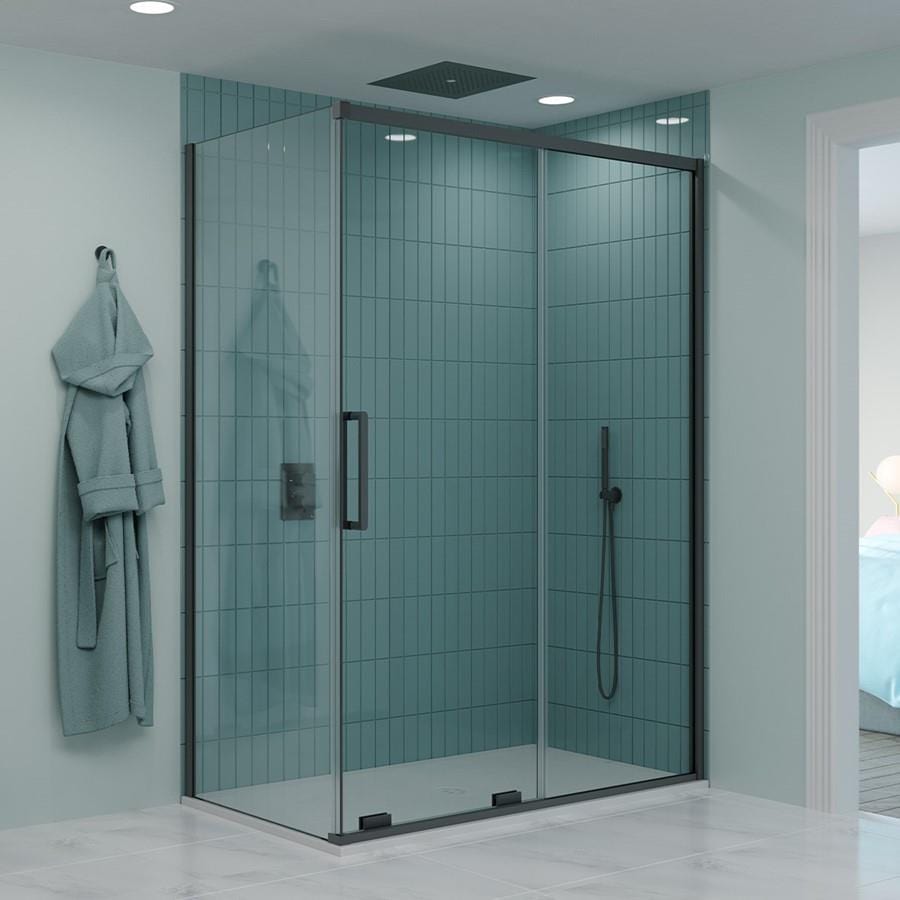 Crosswater Sliding Shower Door Slate / 800mm Crosswater Optix 10 Side Panel for Sliding Doors