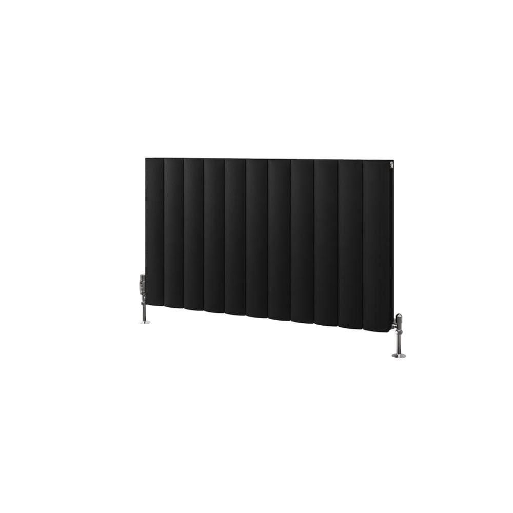 Eastbrook Panel Radiator Eastbrook Guardia Straight Horizontal Aluminium in Matt Black