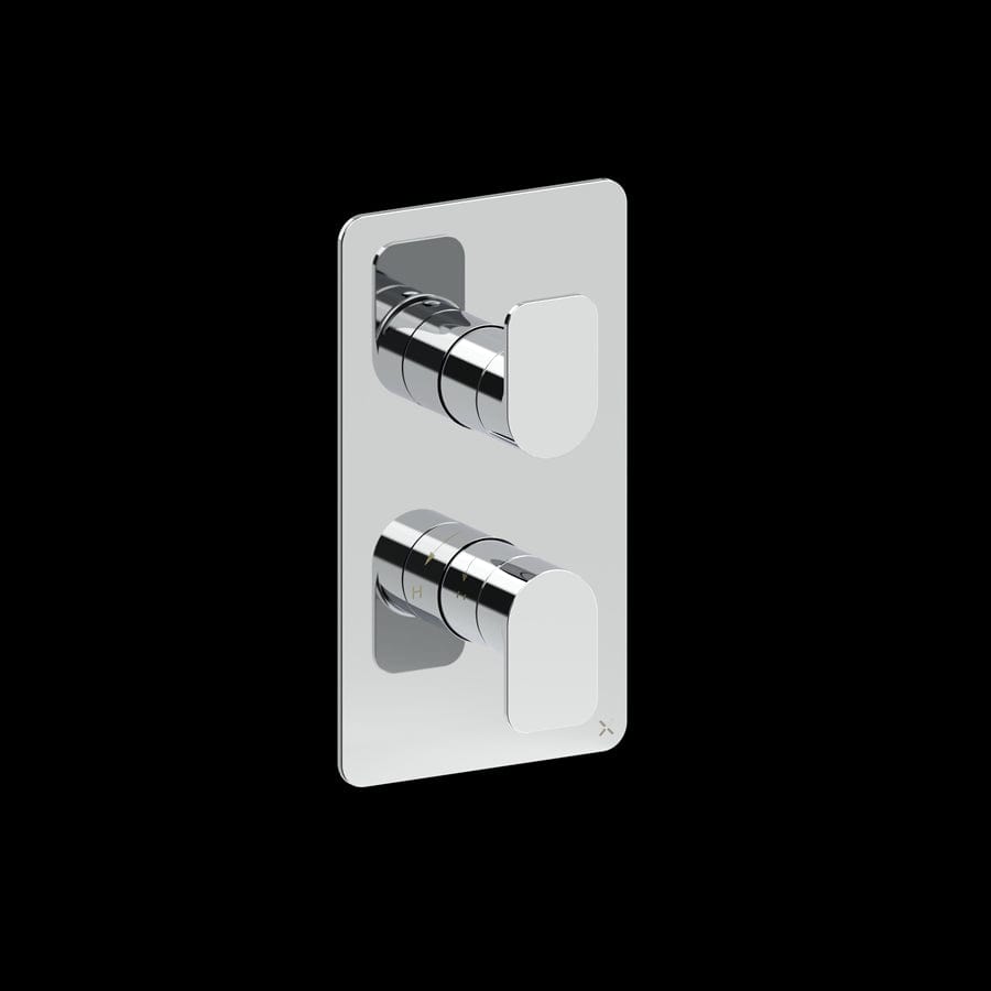 Crosswater Concealed Shower Valve Chrome Crosswater Fuse 1 Outlet, 2 Handle Vertical Concealed Shower Valve