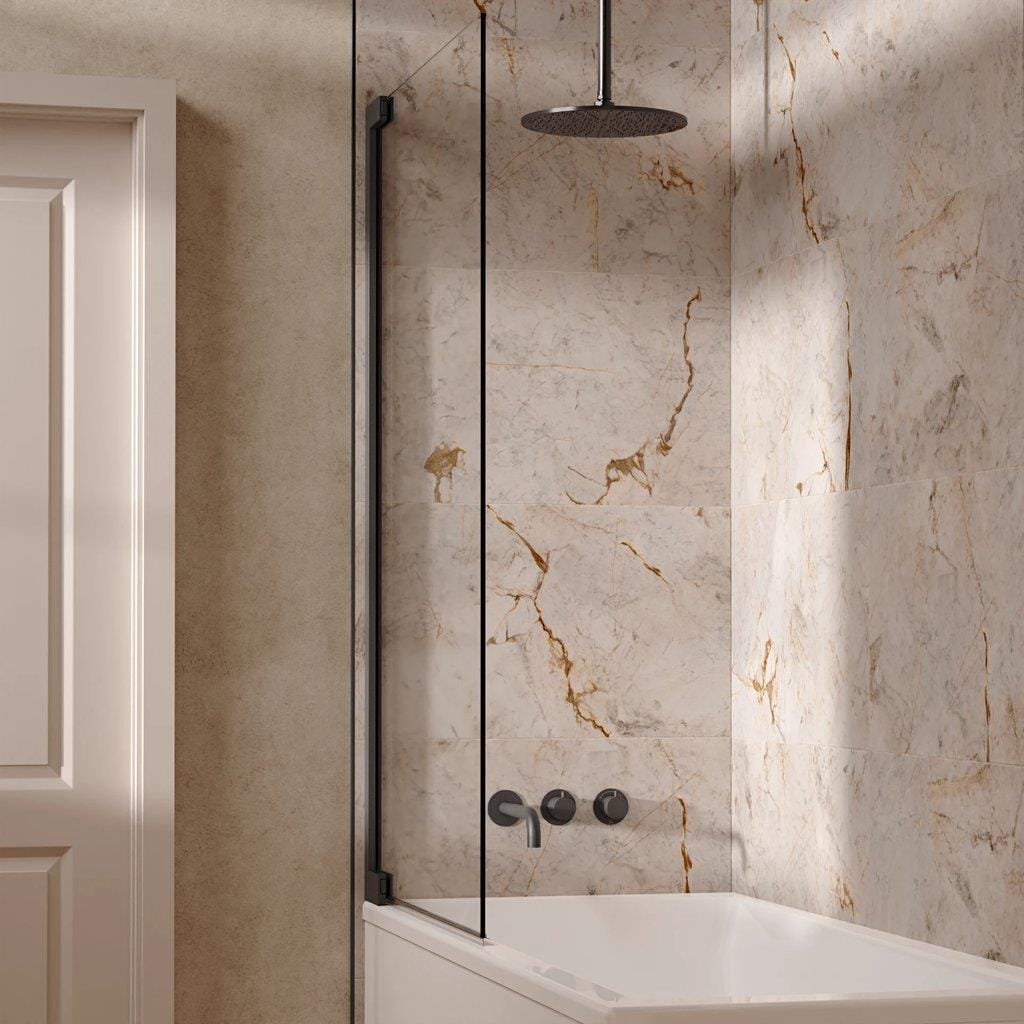UK Bathroom Store Concealed Shower Set Slate / Ceiling Arm / 300mm Crosswater Module Shower Set 3 with Fixed Overhead Shower and Bath Spout