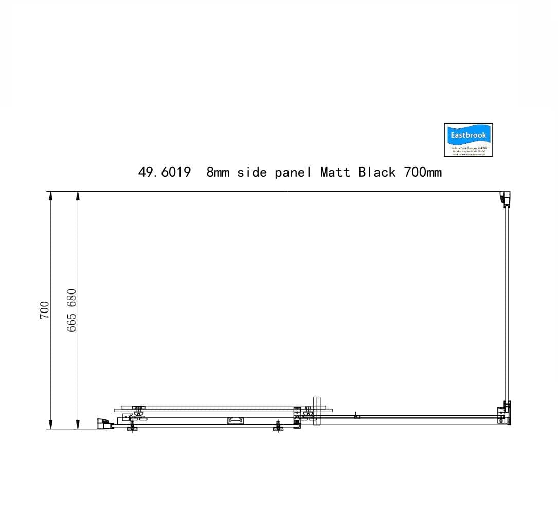 Eastbrook Side Panel Eastbrook Corniche 2000 8mm Side Panel for Sliding Doors