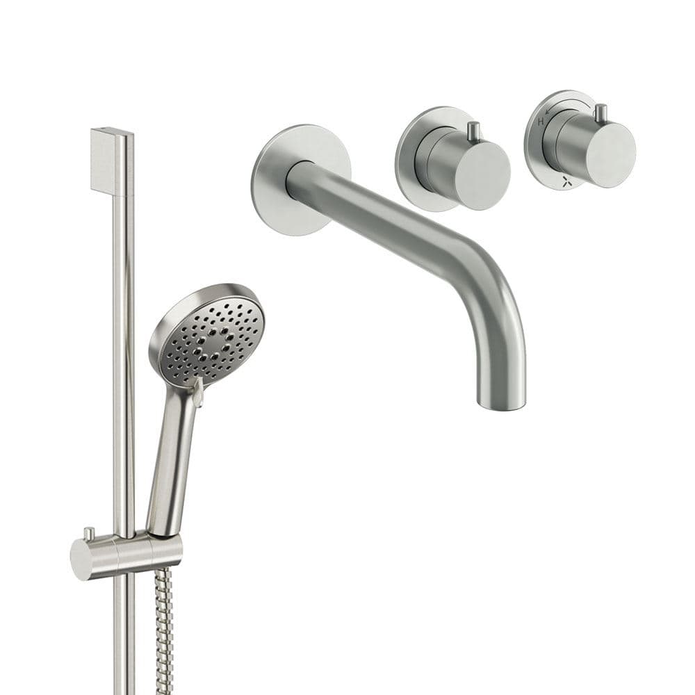 UK Bathroom Store Concealed Shower Set Crosswater Module Shower Set 4 with Riser Rail Kit and Bath Spout