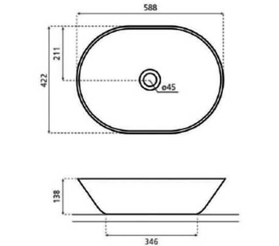 Crosswater Countertop Basin Crossater Navarre 590mm Countertop Basin