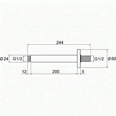 Imex Fixed Shower Arm Imex 200mm Round Ceiling Mounted Shower Arm