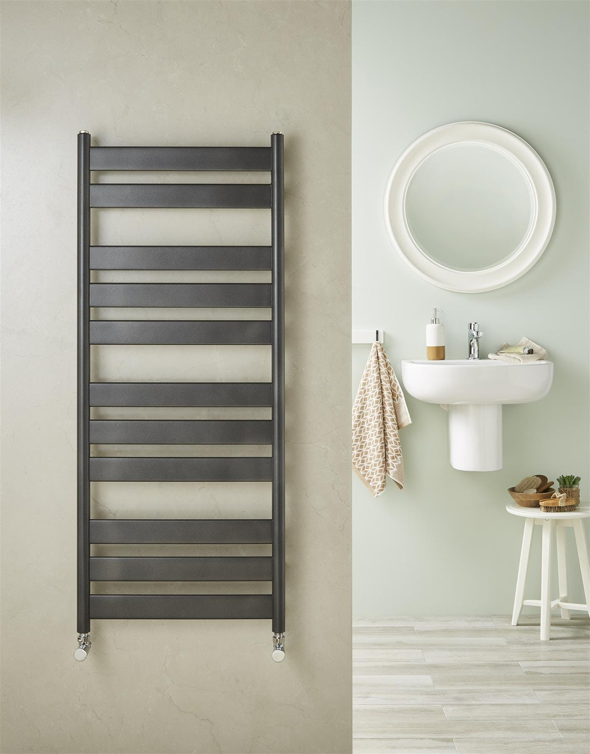 Redroom Designer Towel Radiator Redroom Azor Straight Vertical Designer Towel Rail in Anthracite
