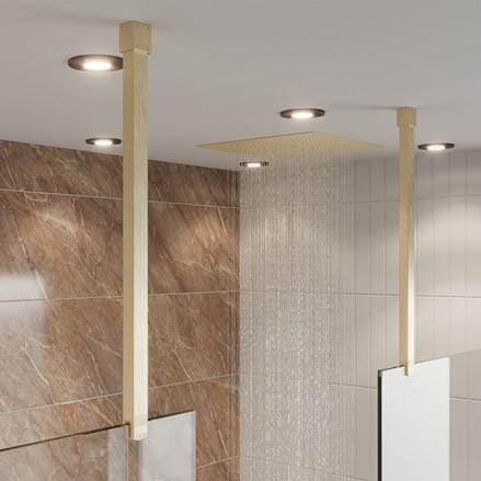 Crosswater Wetroom Accessory Brushed Brass / Glass to Ceiling Bracing Bar Crosswater Gallery Stabilising Fixings