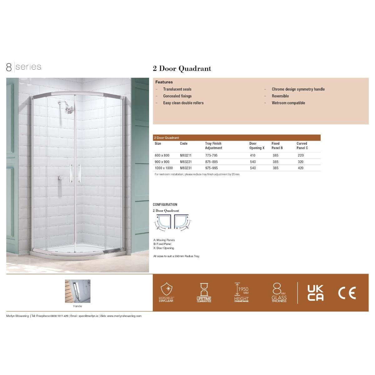 Merlyn Quadrant Shower Enclosure Merlyn Series 8 2 Door Quadrant Shower Enclosure
