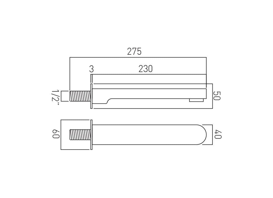 VADO Bath Spout Vado Life Bath Spout - Chrome - LIF-140-C/P