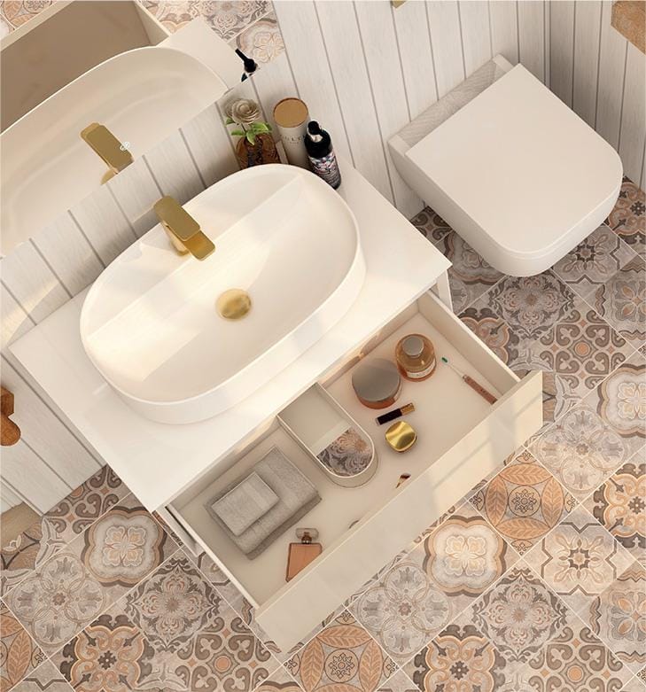 Imex Wall Mounted Vanity Unit Imex Essence Wall Mounted 800mm Single Drawer Vanity Unit with Worktop and 1 Tap Hole Basin