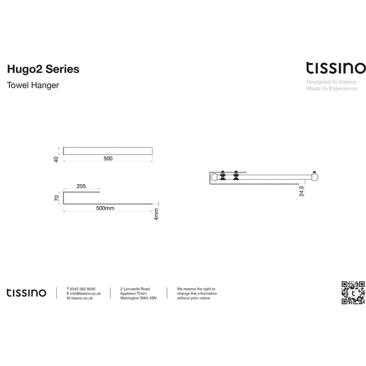 Tissino Radiator Towel Hangers Tissino Hugo2 Towel Hanger in Chrome