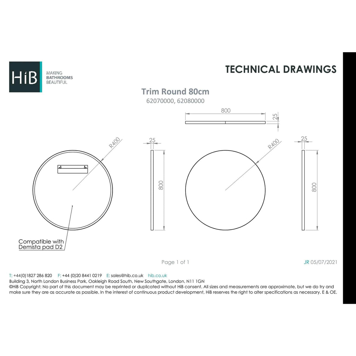 HiB Standard Mirror HiB Trim Round Bathroom Mirror
