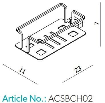 HIB Basket HiB Modern Clip-On Riser Rail Shower Basket
