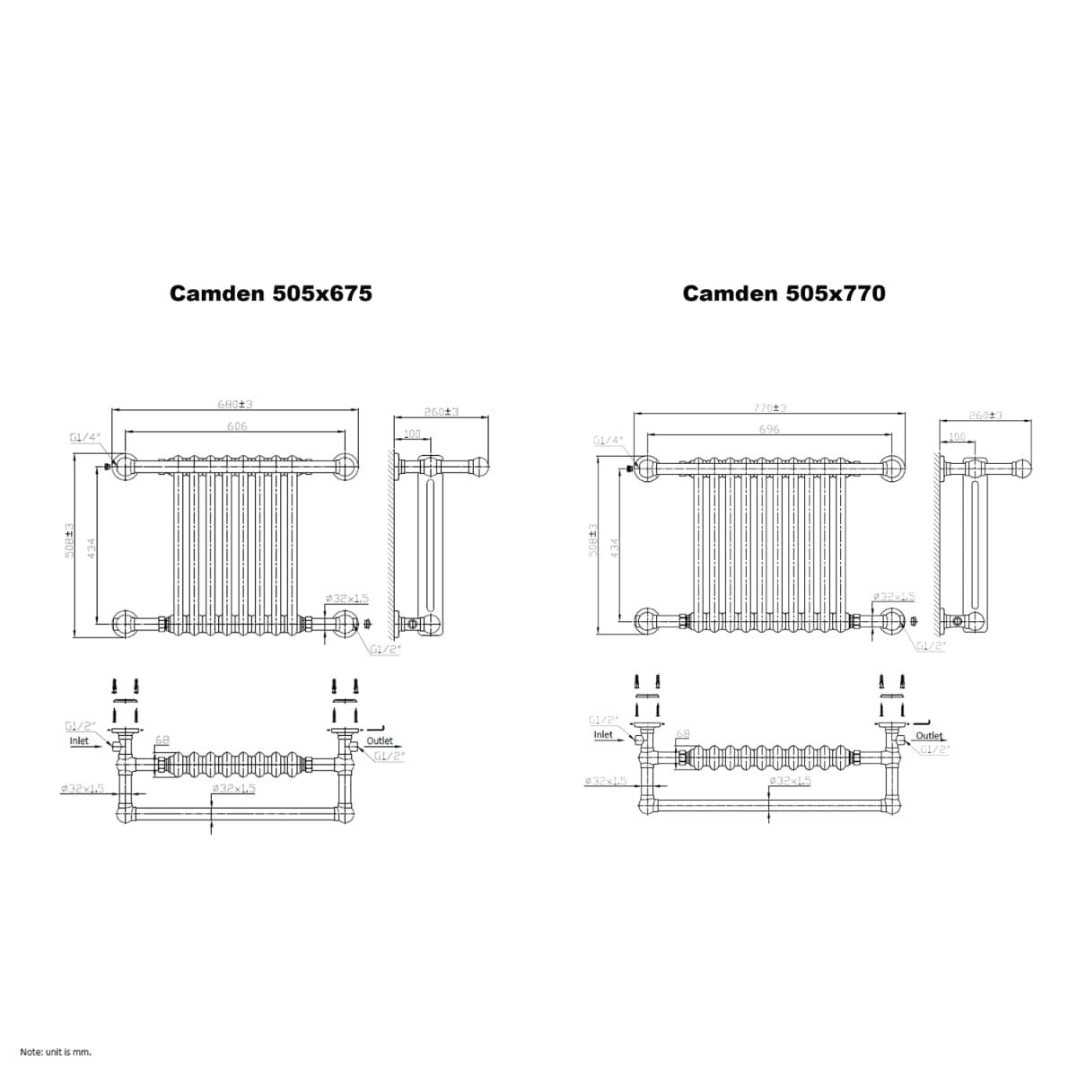 Reiner Traditional Towel Radiator Reina Camden Central Heating Traditional Towel Radiator