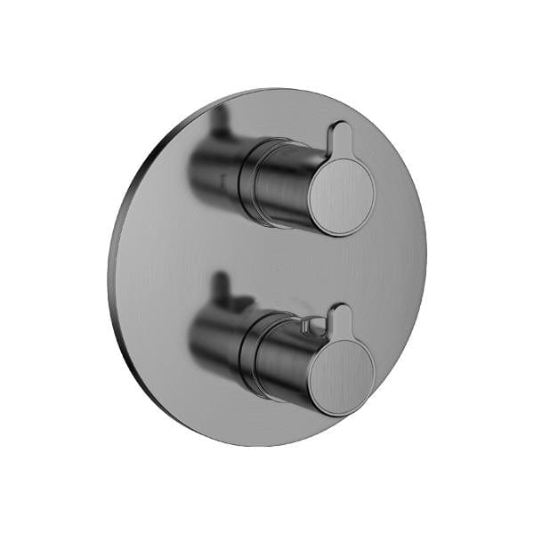 Flova Concealed Shower Valve Gun Metal Flova Moonlight Round 1, 2 or 3 Outlet SlimBOX Finishing Set