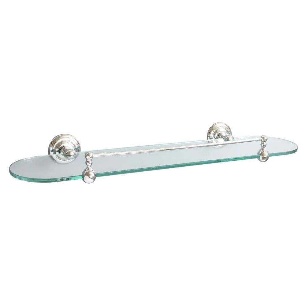 Miller Shelf Miller Richmond Traditional 500mm Glass Shelf with Guard Rail in Chrome